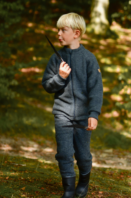 Mikk-Line Fleecebukser Baby Merinould, Anthracite Melange