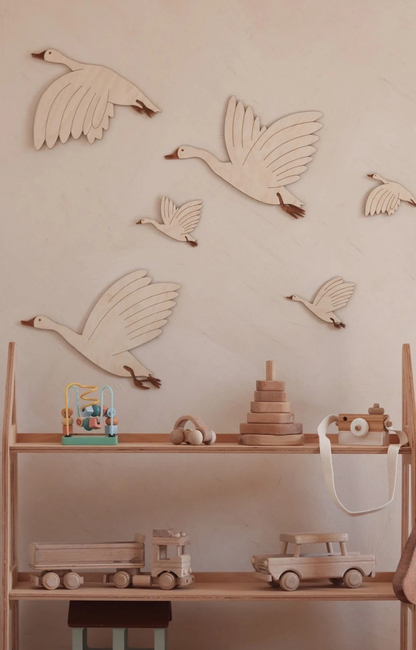 Liswycina Flying Geese Vægdekoration Træ Venstre