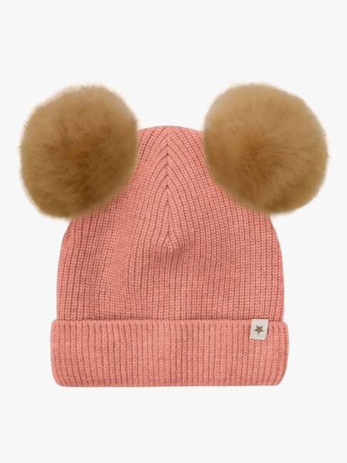 Huttelihut Hue Merinould med Pomponer Alpaka, Burlwood