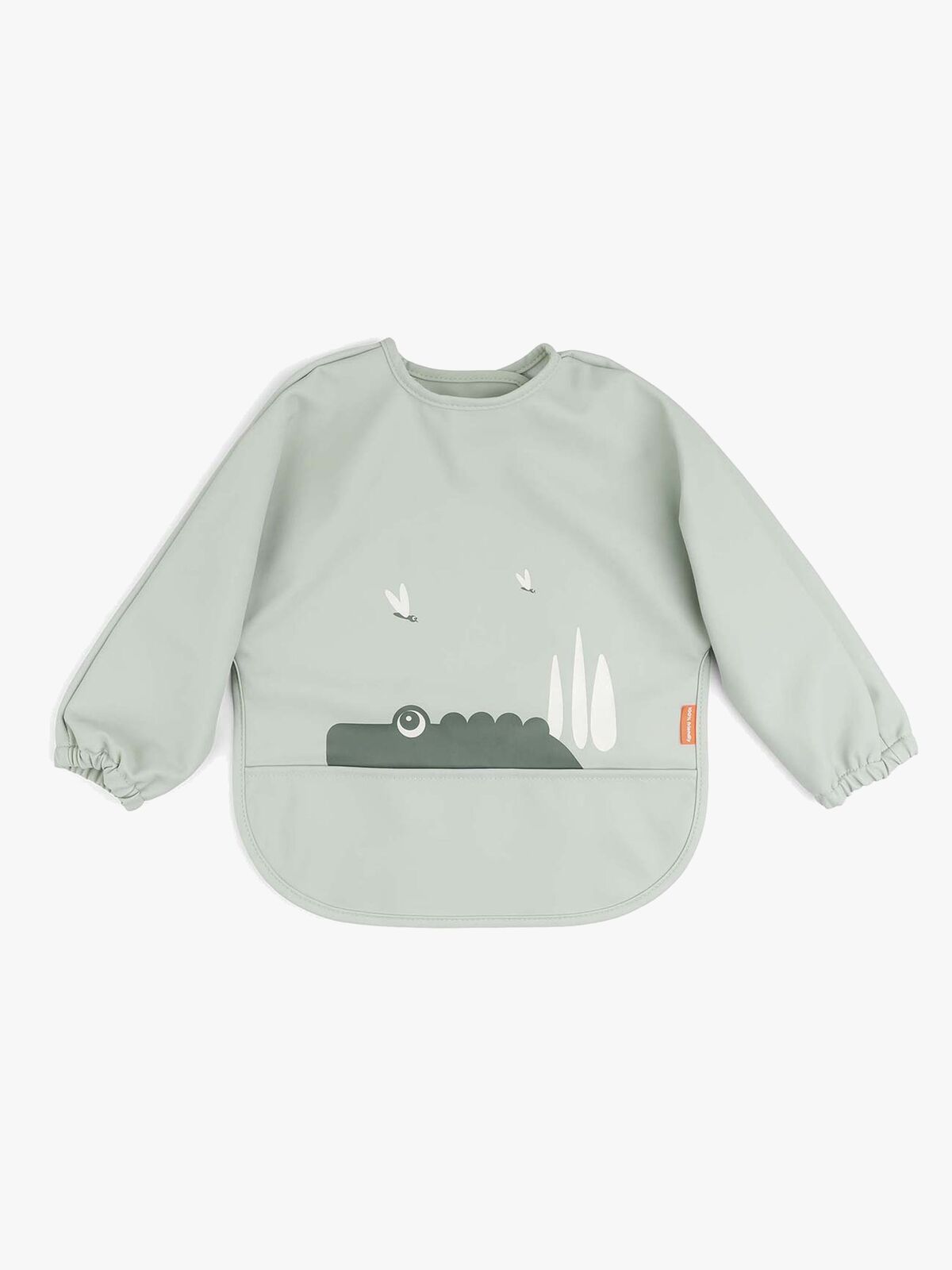 Done By Deer  Langærmet Hagesmæk med Lomme Croco, Green