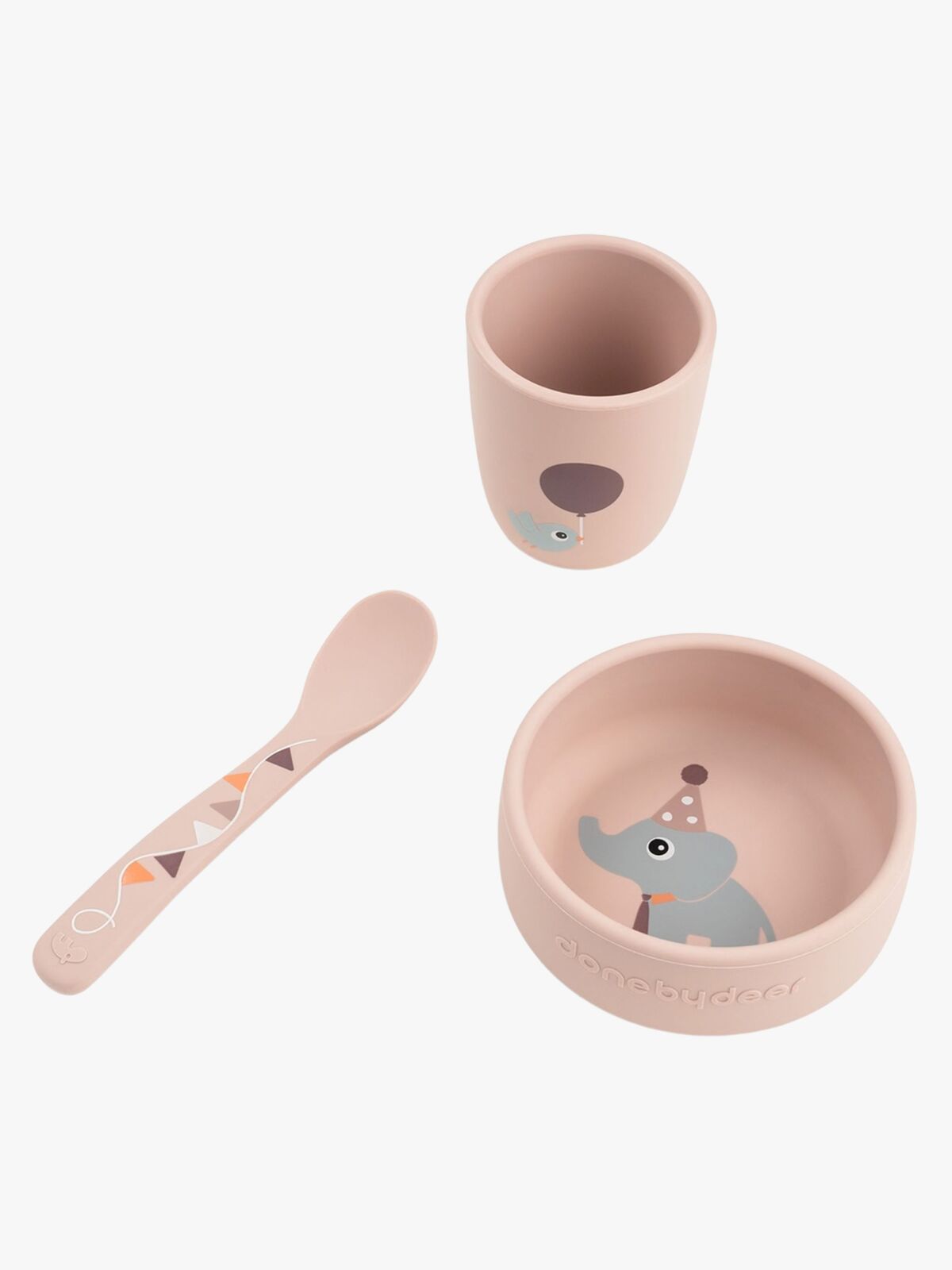 Done By Deer Celebration Silikone Spisesæt Stick & Stay, Powder