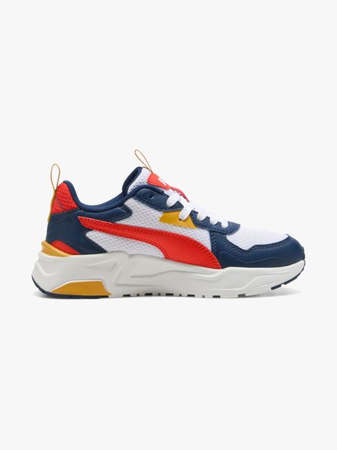 Puma Trinity Lite Jr Sneakers, White/Fierce Red/Persian Blue
