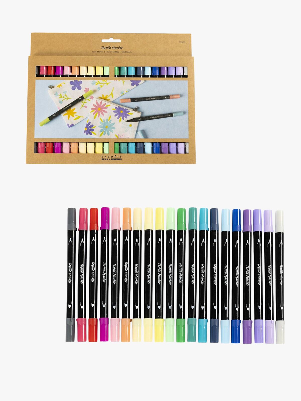 Creativ Company Tekstiltuscher Komplementær Farve 20 Stk.