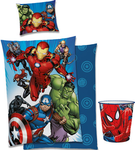 Marvel Avengers Sengesæt & Spider-man Papirkurv, Multicolored