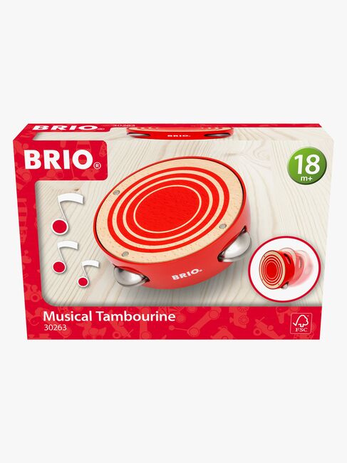Brio 30263 Tambourine Instrument, Rød