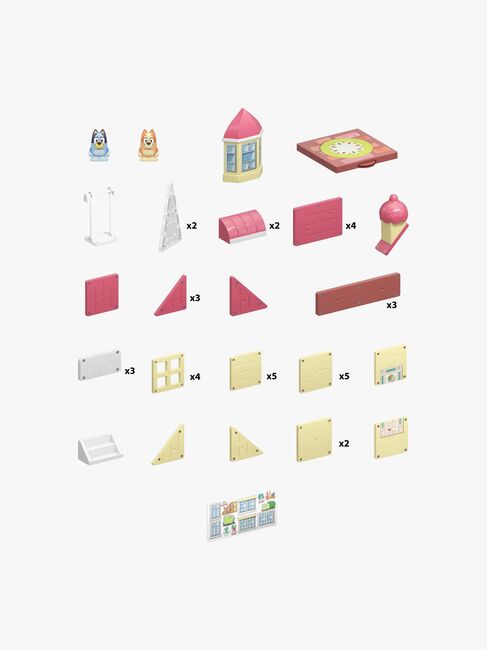 Bluey Tile Town Bluey Heeler House Magnetsæt 46 Brikker
