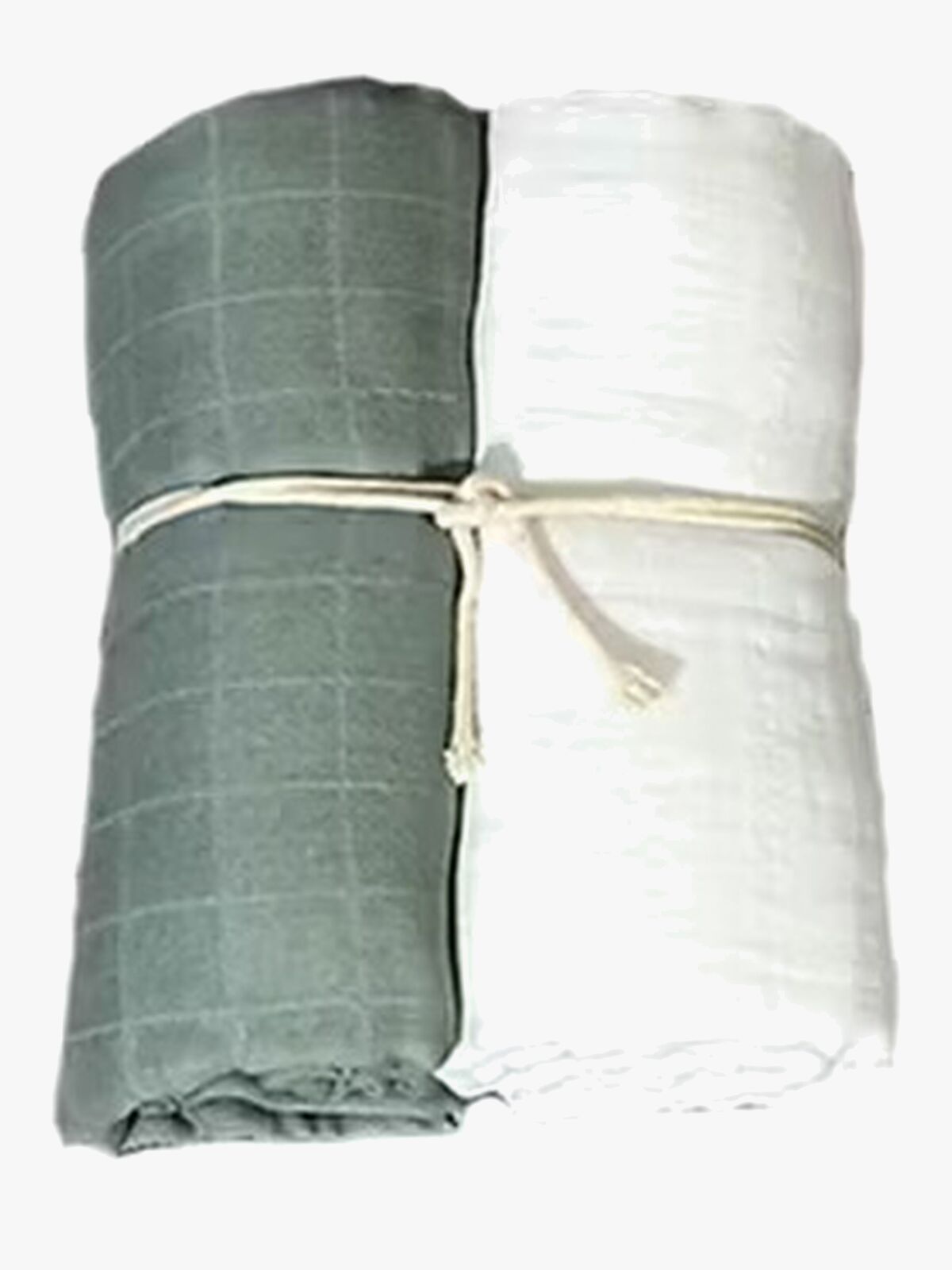 Mini Dreams Musselin Tæppe 2-pak, Grønt sand