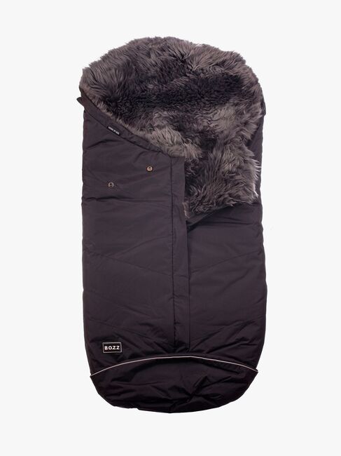 Bozz Lammeskindskørepose Langhåret, Black/Grey