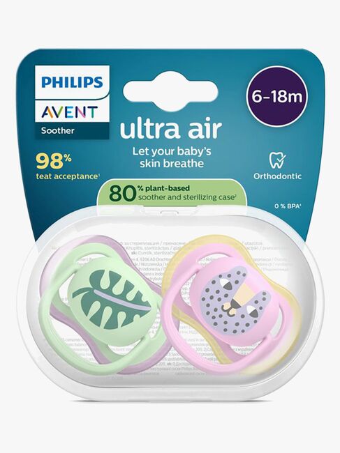 Philips Avent Ultra Air-sut 6-18m 2-pak, Lyserød/Grøn