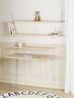 Alice & Fox CLEO Skrivebord & Hylde, Blå/Naturel