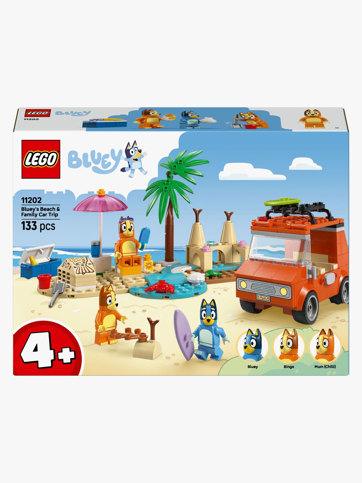 LEGO Bluey 11202 Blueys familie-biltur til stranden