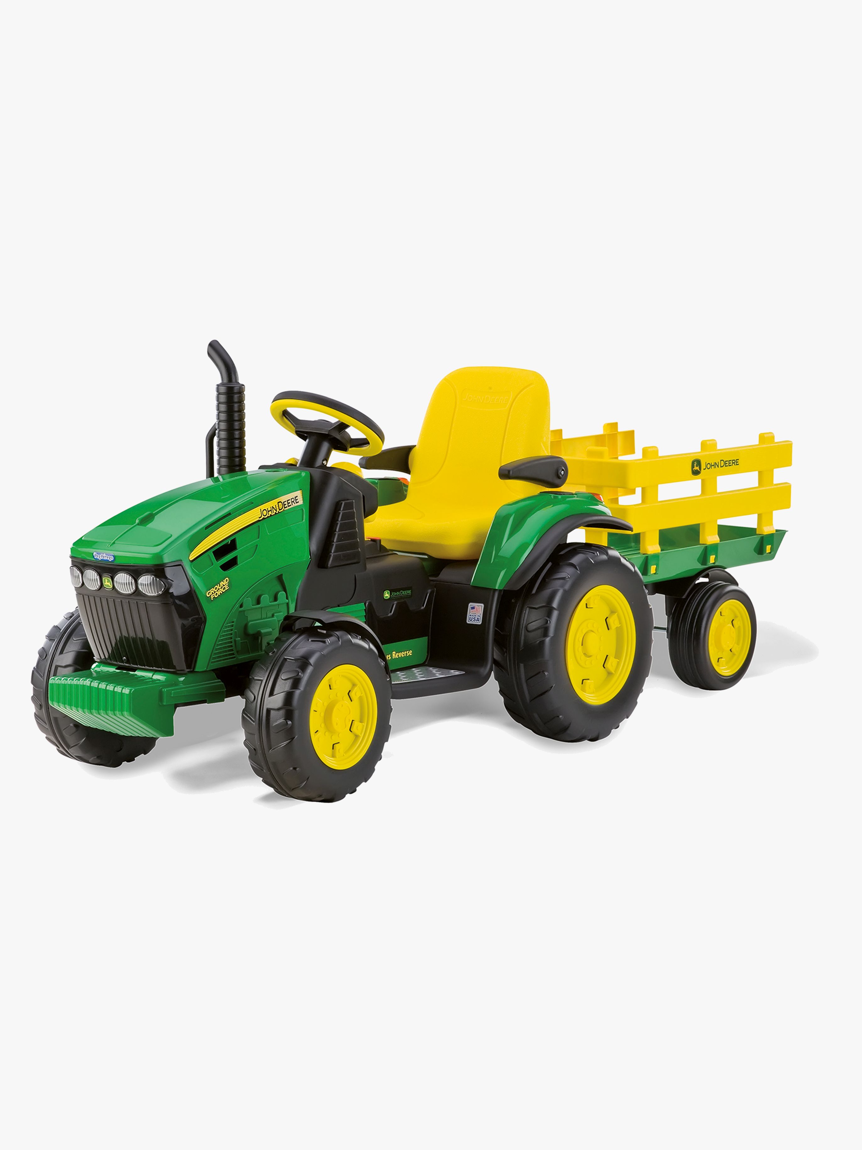 Peg Perego John Deere Ground Force Eltraktor med Anhænger