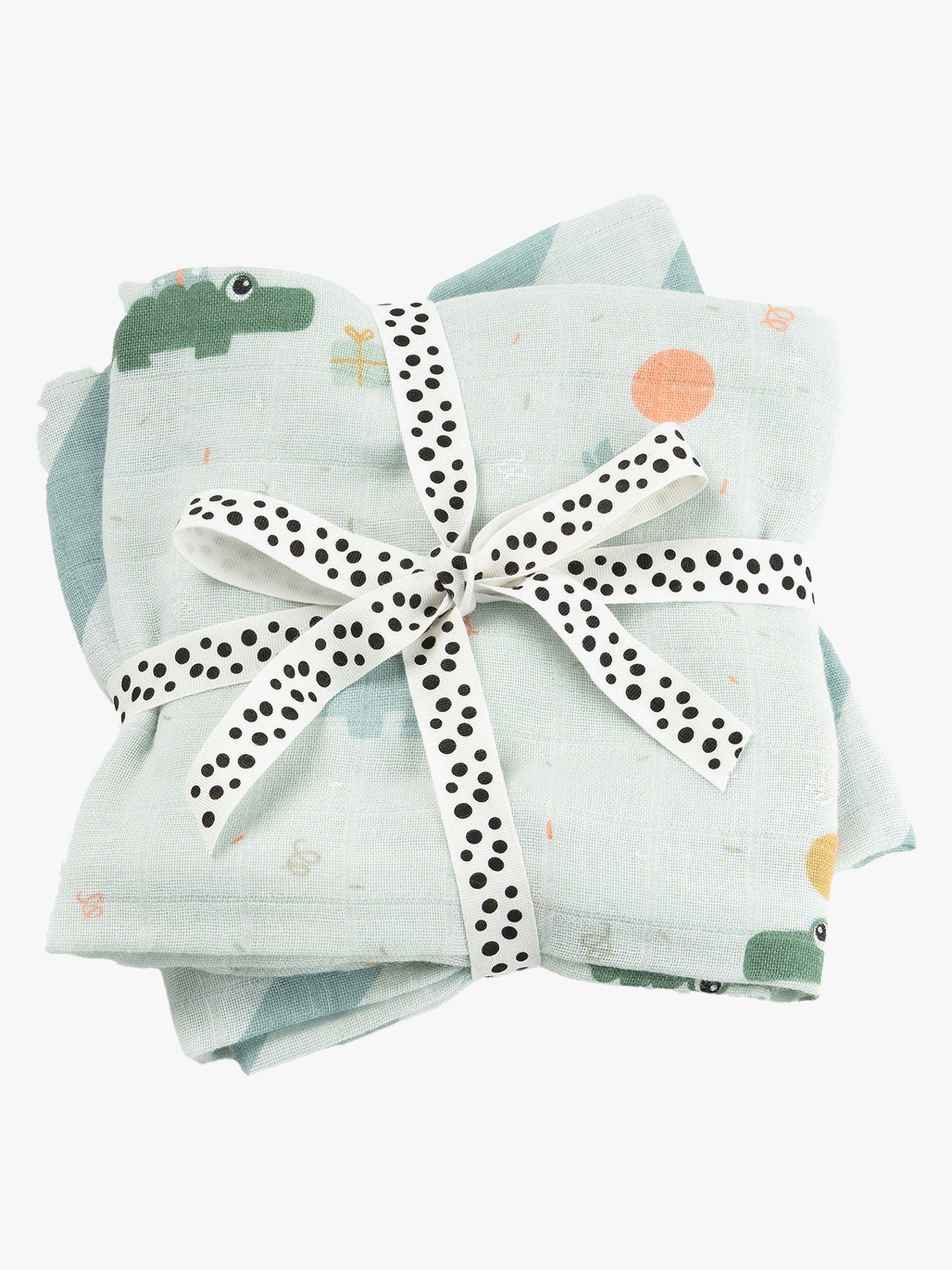 Done By Deer Celebration Musselin Tæppe 2-pak, Blue