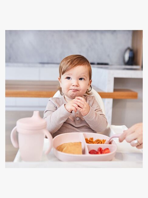 b.box Tallerken med Låg Silikone, Blush