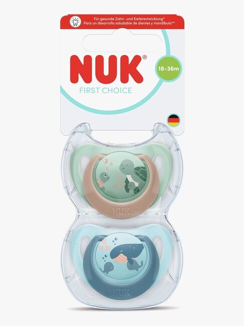 NUK First Choice Classic Sut 2-pak Str. 3, Turtle/Whale