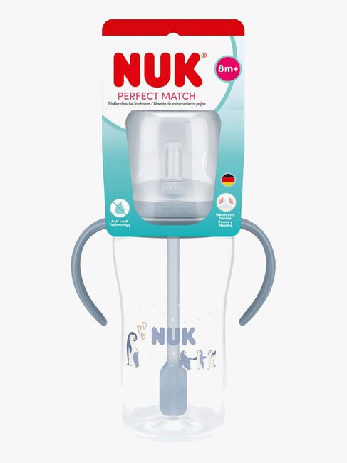 NUK Perfect Match Øvekop med Sugerør 260 ml, Penguin N2163-20-4552_3a.jpg