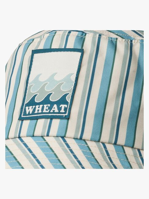 Wheat Tilo Badge Bøllehat, Aqua Stripe