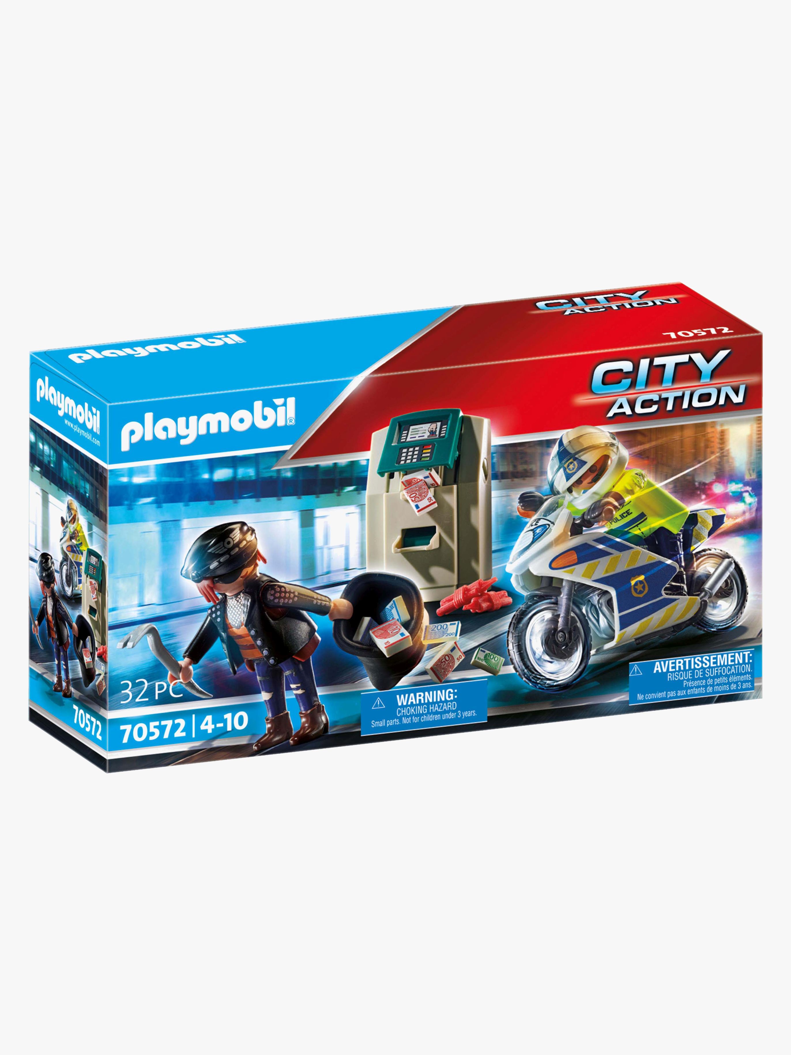 Playmobil 70572 City Action Politimotorcykel: Forfølgelse af pengerøveren
