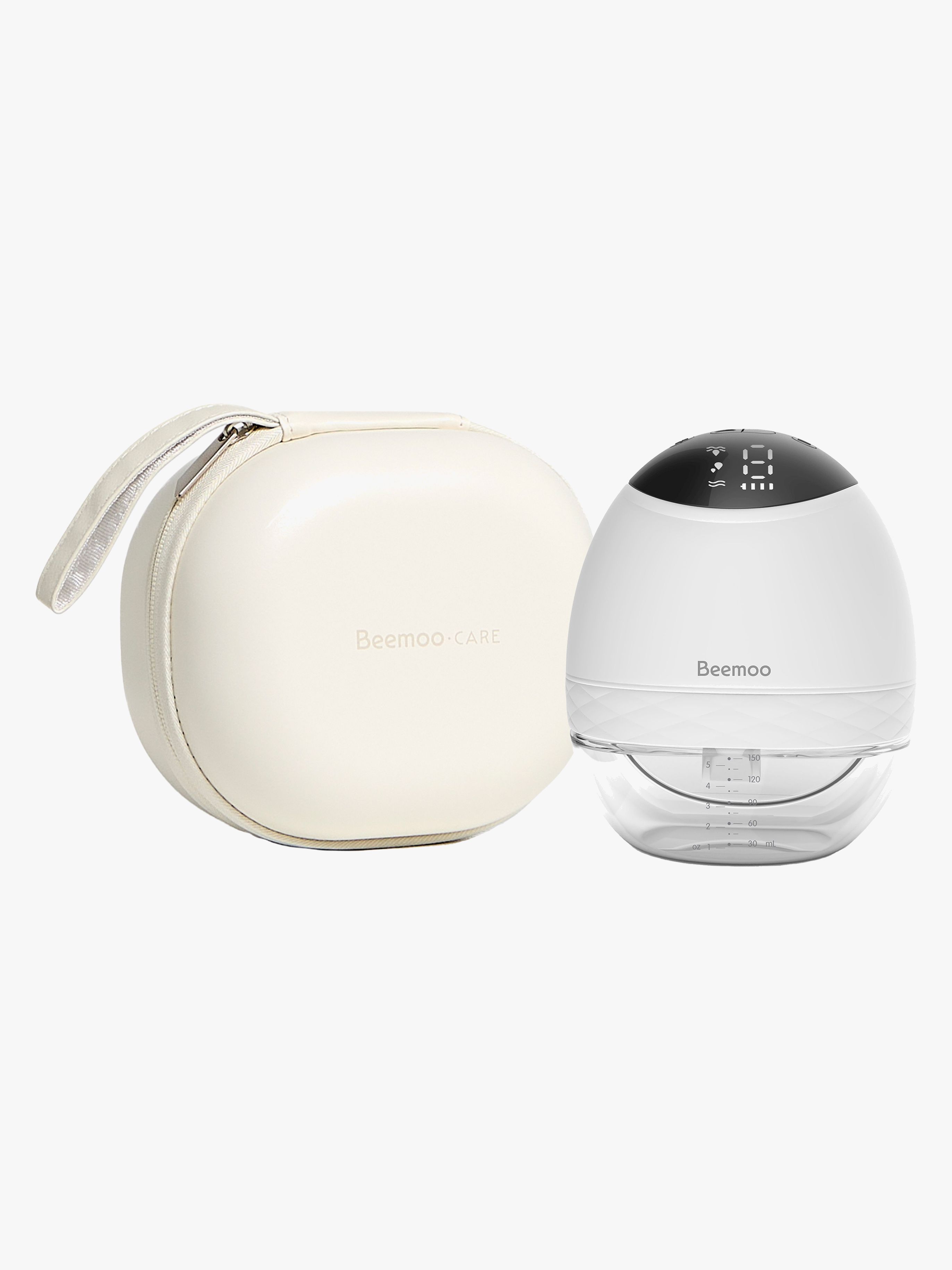 Beemoo CARE Wearable LED Elektrisk Brystpumpe Single inkl. Opbevaringstaske
