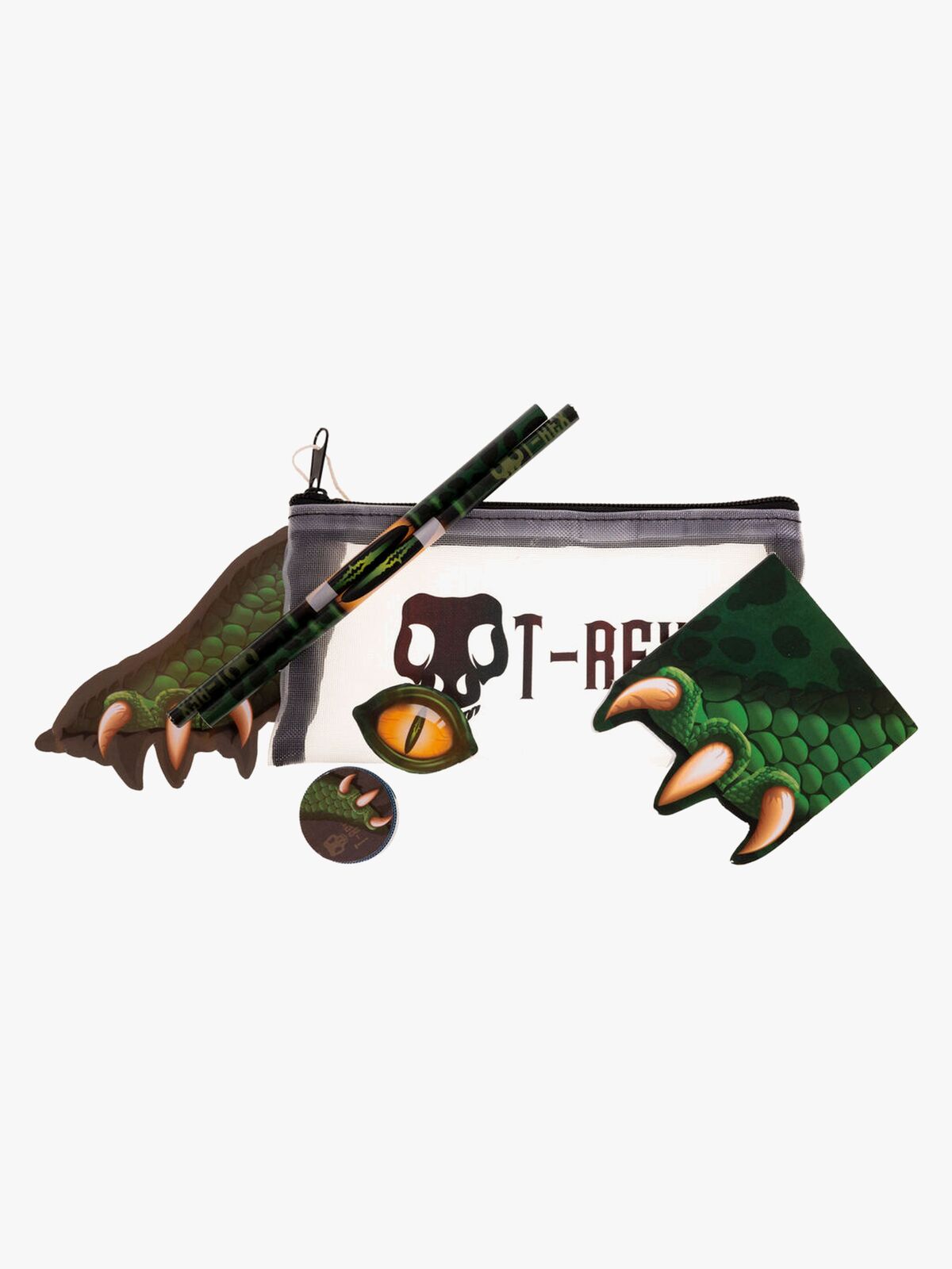 Valiant Dino Penalhus med Skrivesæt, Grøn