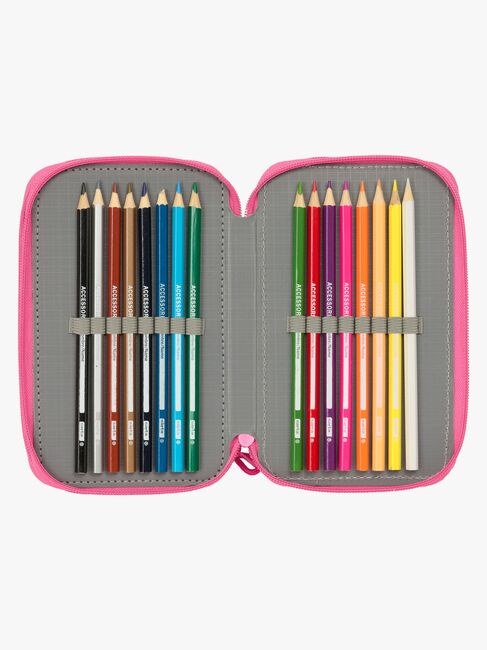 Disney Princess  Fyldt Penalhus med 3 Rum 37 Dele, Pink