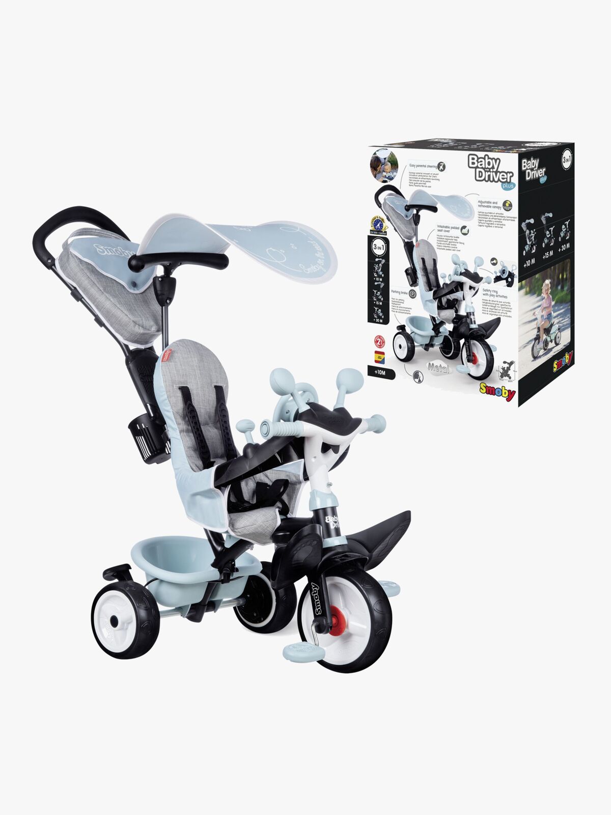 Smoby Trehjulet Cykel Baby Driver Plus, Blå