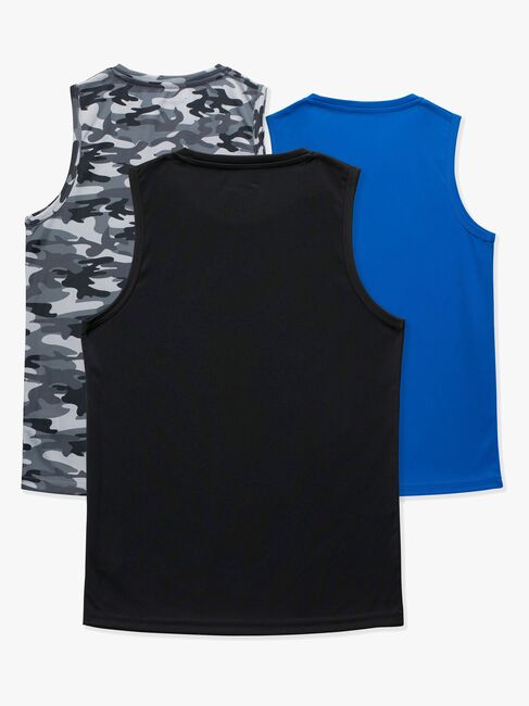 Hyperfied Bounce Tank Top 3-pak, Black/Camo Black/Blue