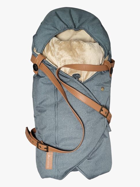 Sleepbag Mini Vinterkørepose, Grey Mélange/Brown