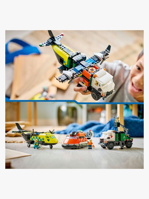 LEGO City 60505 Remix – Fly, servicevogn og luftpudebåd