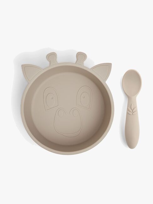 nuuroo Elia Giraf Tallerkensæt 2-pak Silikone, Cobblestone