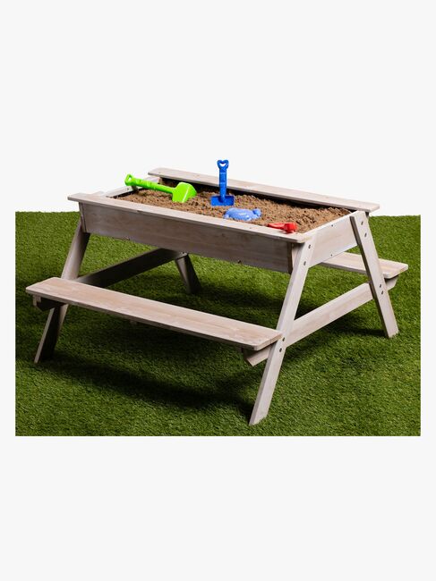 Woodlii Picnicbord med Sandkasse + Låg, Hvid