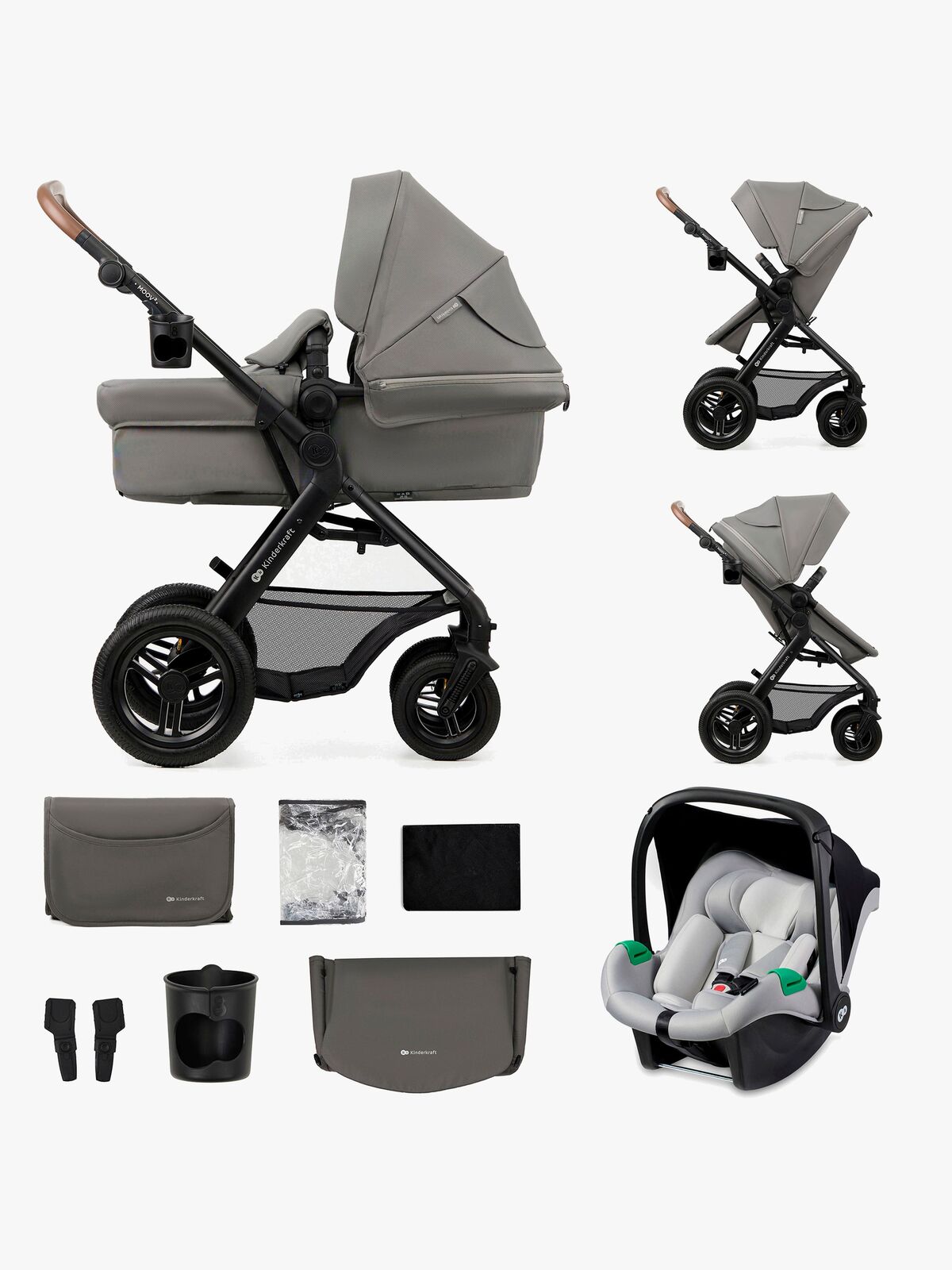 Kinderkraft MOOV 2 Air 3-in-1 Duovogn, Light Grey