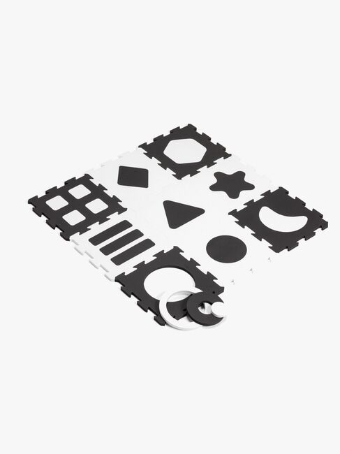 Alice & Fox Legetæppe m. 9 Brikker 32x32, Sort/Hvid