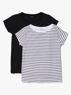 Luca & Lola Fanny Top 2-pak, Black/Stripes