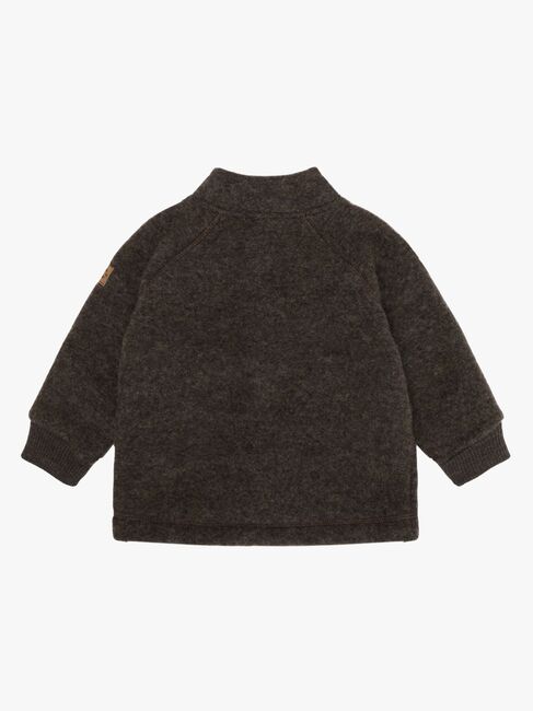 Mikk-Line Fleecetrøje Merinould, Dark Brown Melange