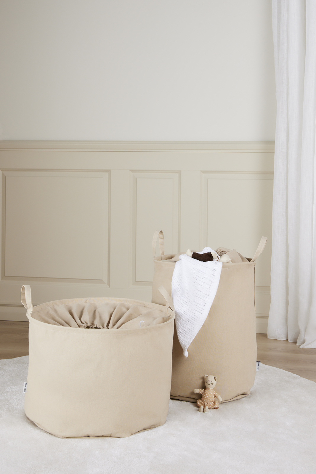 Alice & Fox DINA Opbevaringskurv 2-pak, Beige