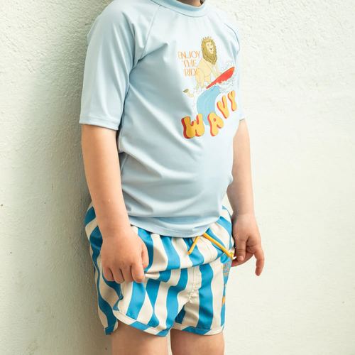 That's Mine Lai Badeshorts, Block Stripe Blue