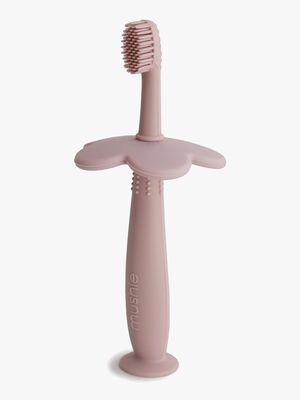 Mushie Flower Baby-tandbørste, Blush