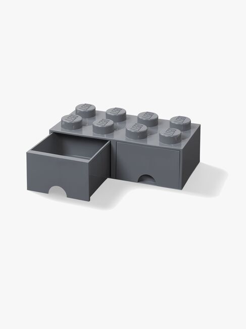 LEGO Opbevaringskasse m. Skuffe 8, Dark Grey