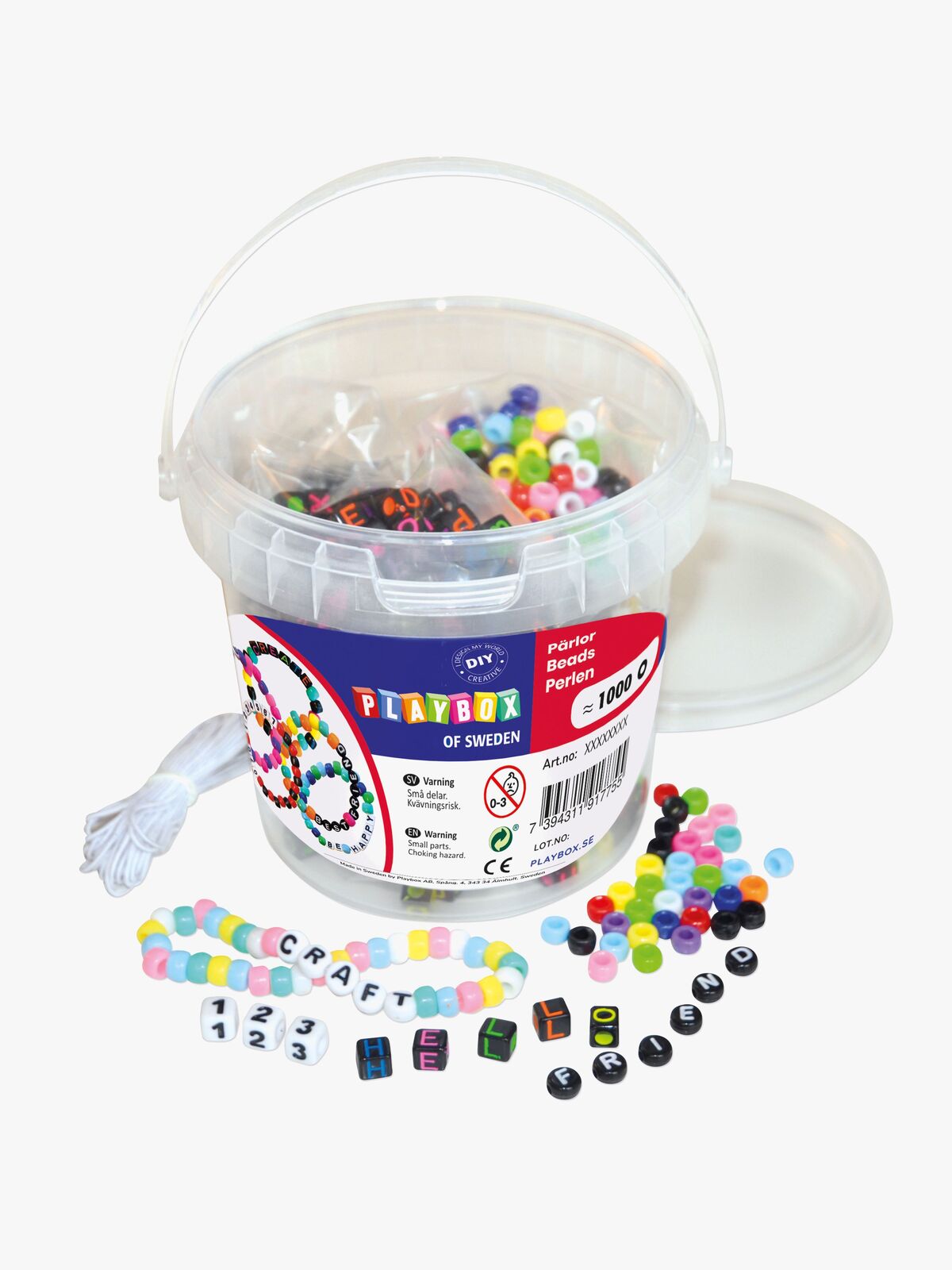 Playbox Bogstavsperler I Spand 1000 Stk