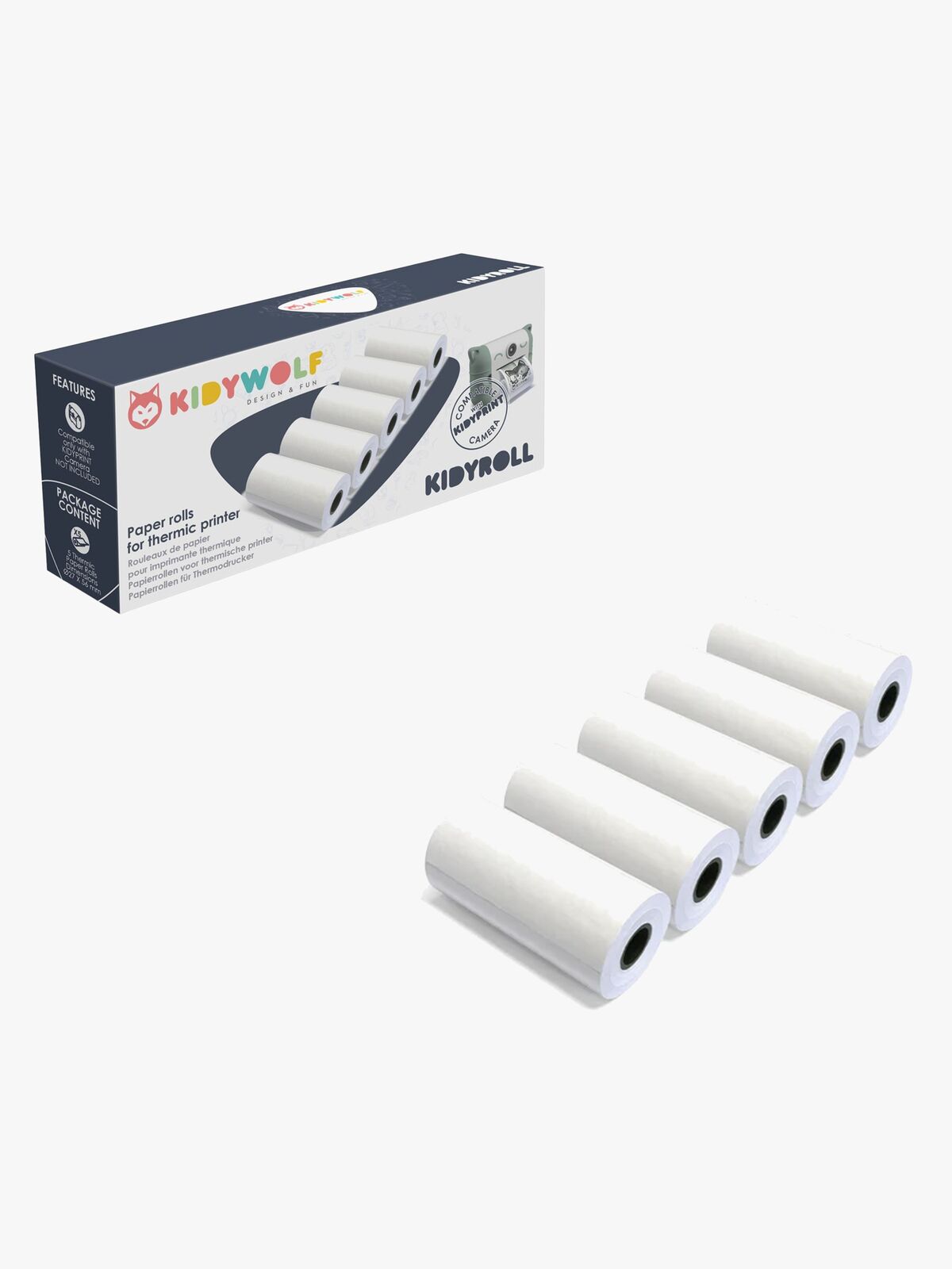 Kidywolf Kamerapapir til Polaroidkamera, Hvid