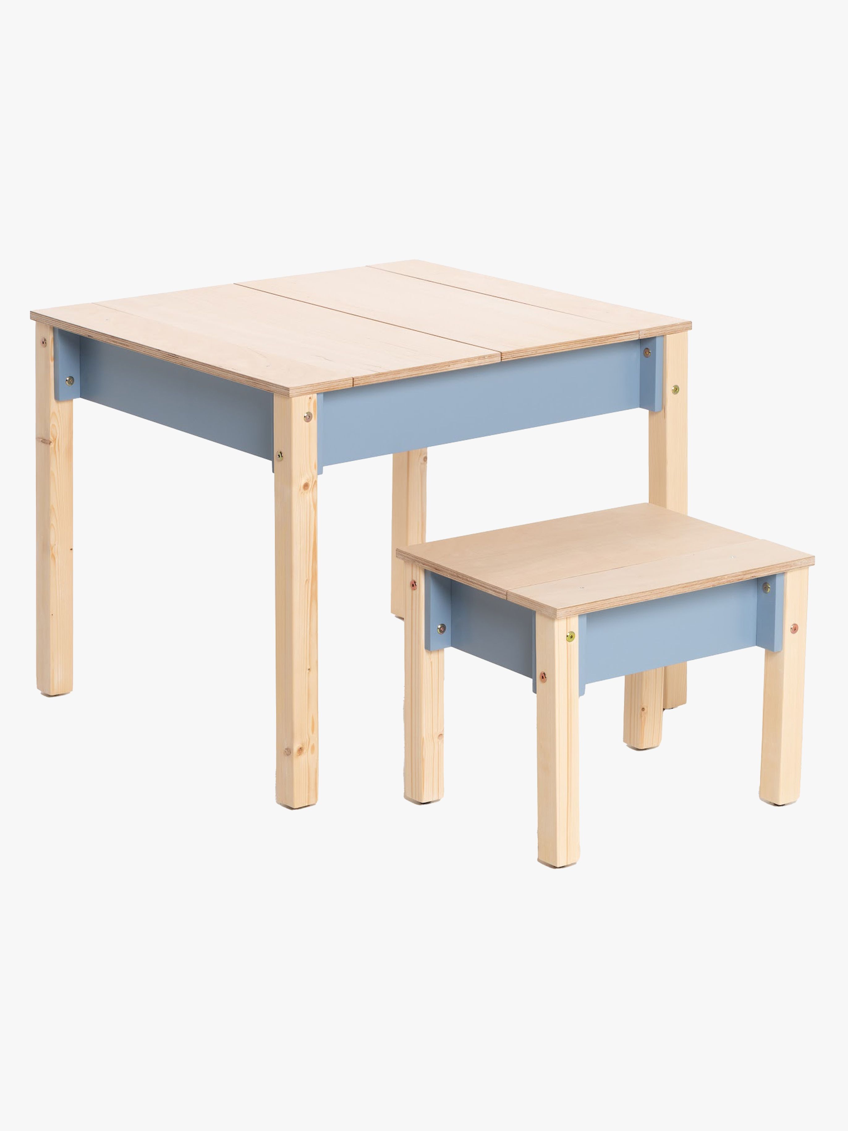 Family-scl Smart Opbevaring Bord med Stol, Dusty Blue