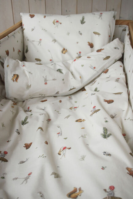 Elsa Beskow Tomtebobarnen Sengesæt 100 x 130 Tremmeseng, Beige