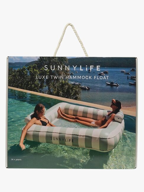 SUNNYLiFE Lux Twin Flydende Hængekøje, The Vacay Soft Olive