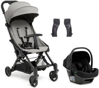 Beemoo Easy Fly 4 Klapvogn inkl Route i-Size Autostol Baby, Stone Grey/Black Stone