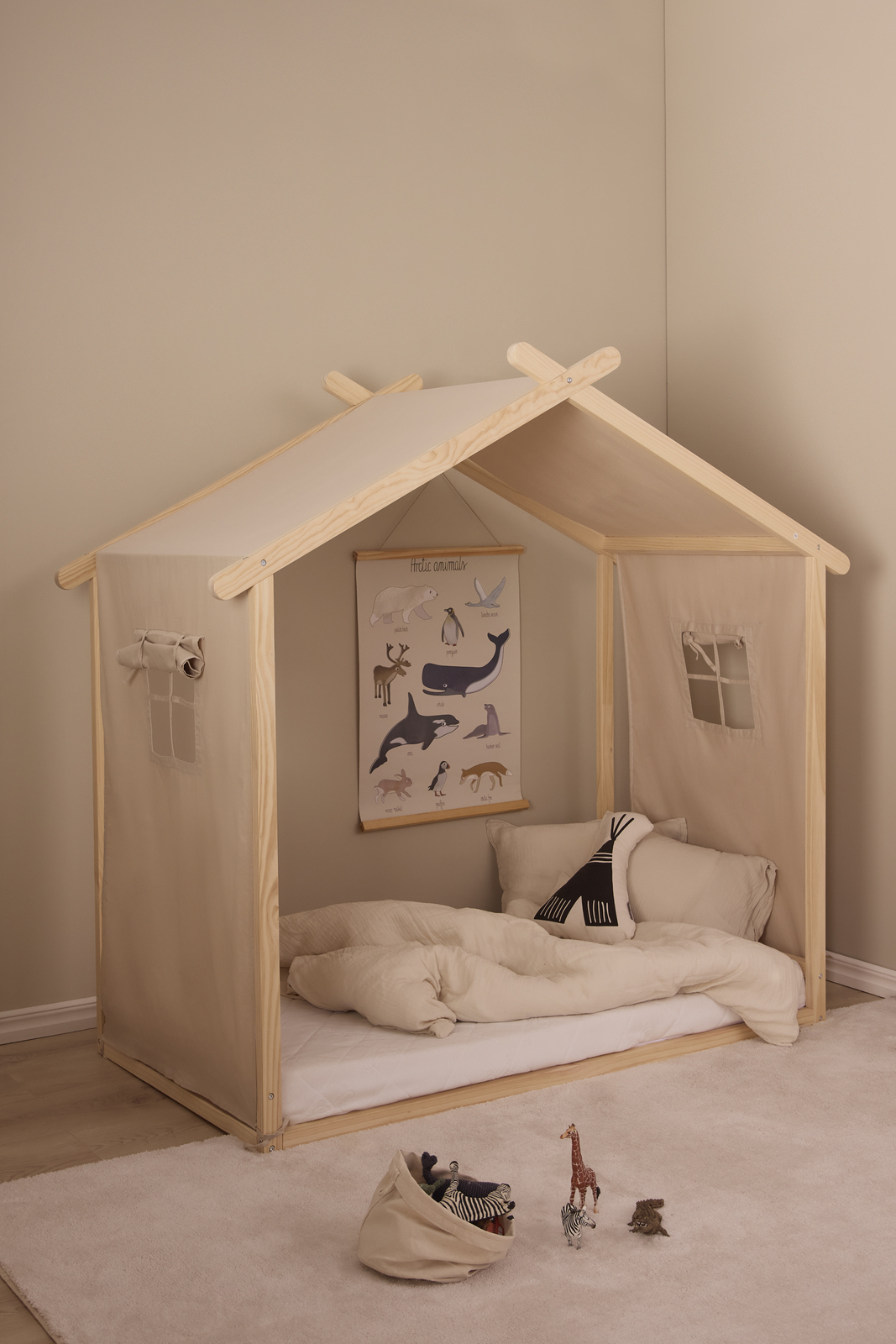 Minitude LEVI Juniorseng inkl. BabyMatex Madras Carpathia 70x140, Natur