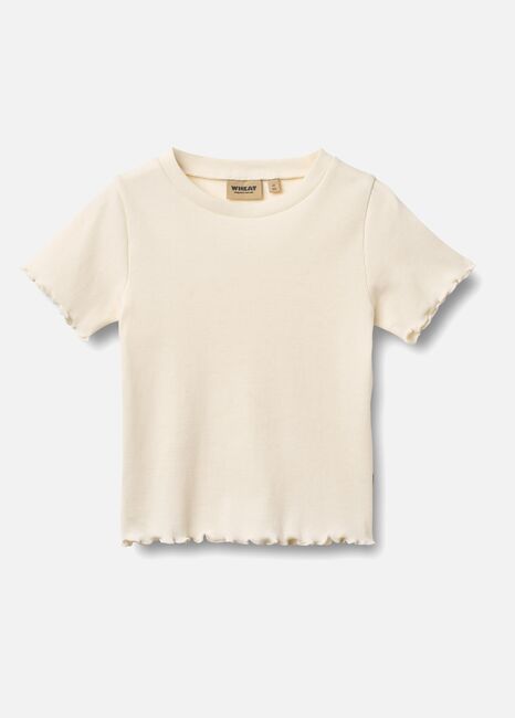 Wheat Alicia  Ribstrikket T-shirt, Ivory