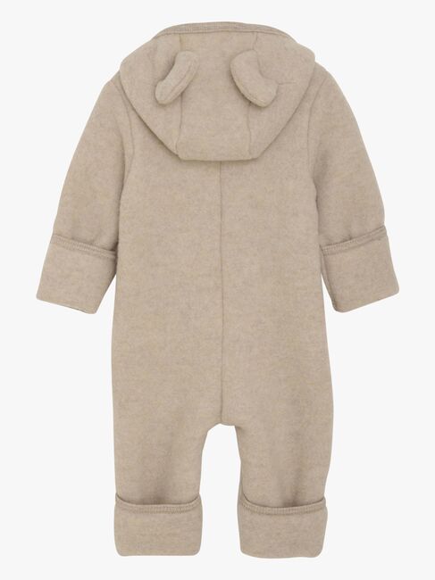 Huttelihut Flyverdragt Merinould med Ører, Camel Melange