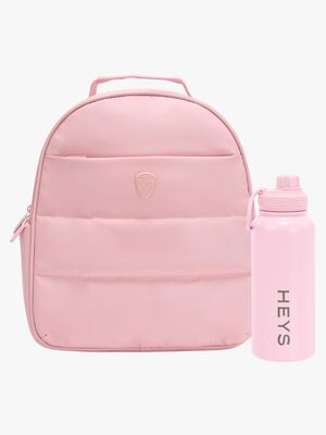 Heys The Puffer Rygsæk 13L & Stål Drikkedunk 946ml, Rose