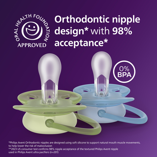 Philips Avent Ultra Soft-sut 0-6m 2-pak, Lysegul/Lysegrøn